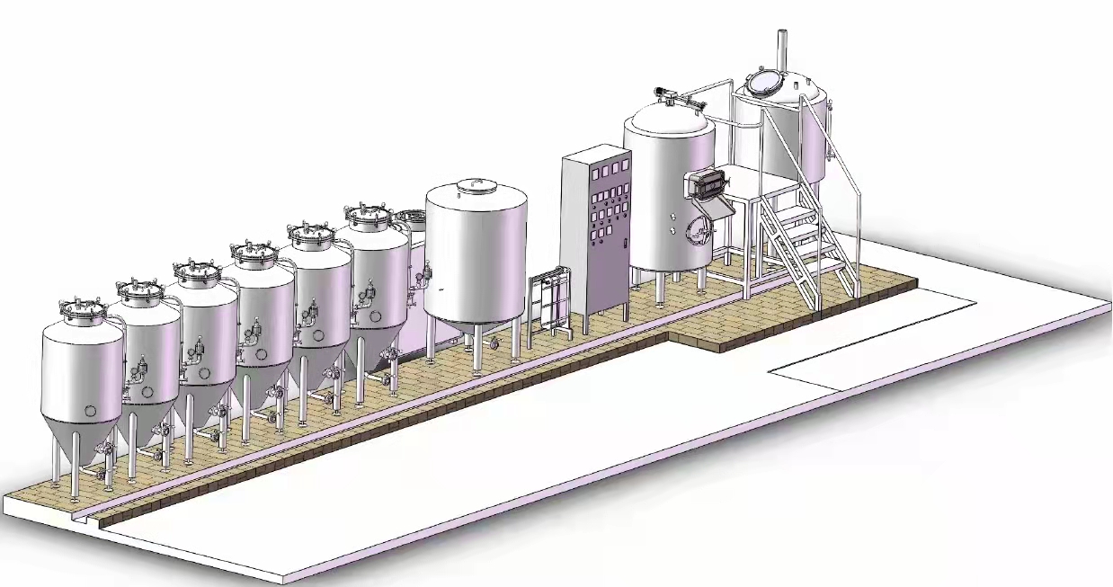 啤酒發酵系統三維圖